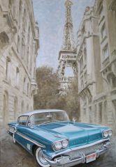 American in Paris, oil, canvas 100x70